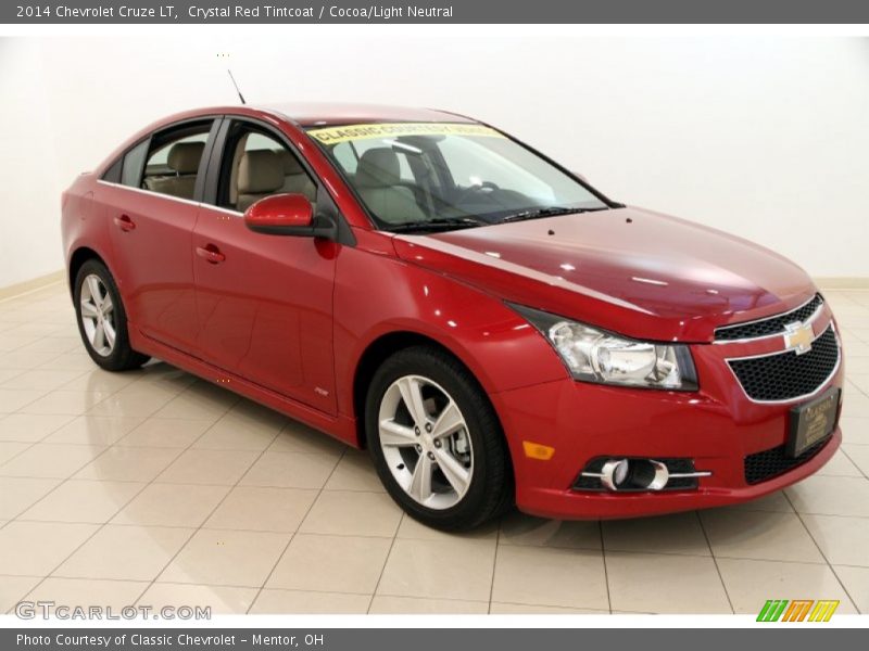 Crystal Red Tintcoat / Cocoa/Light Neutral 2014 Chevrolet Cruze LT