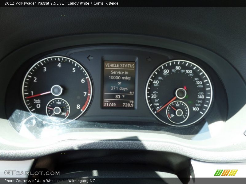 Candy White / Cornsilk Beige 2012 Volkswagen Passat 2.5L SE