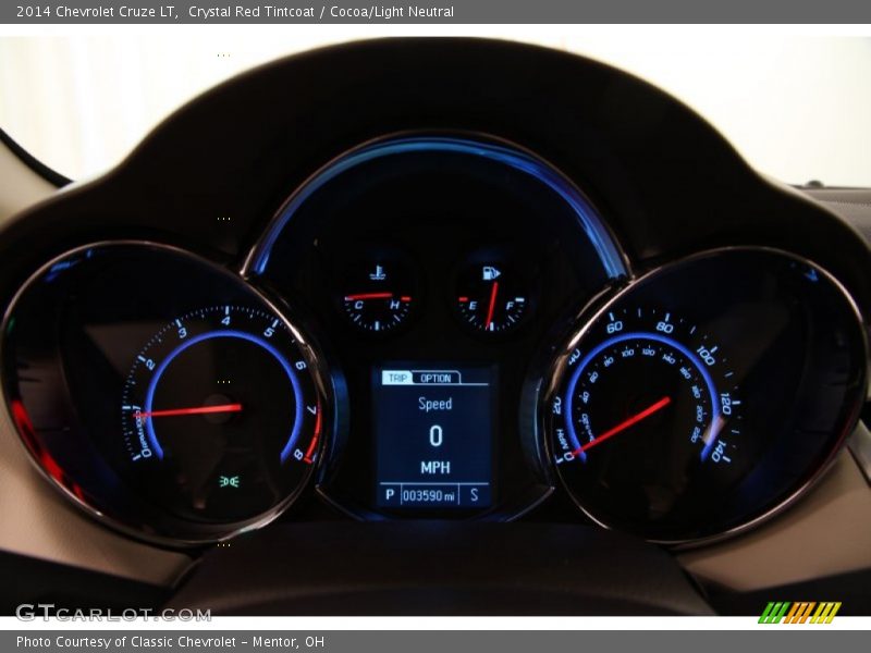 Crystal Red Tintcoat / Cocoa/Light Neutral 2014 Chevrolet Cruze LT
