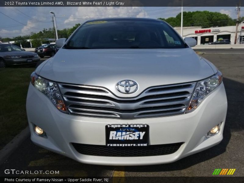 Blizzard White Pearl / Light Gray 2012 Toyota Venza Limited AWD