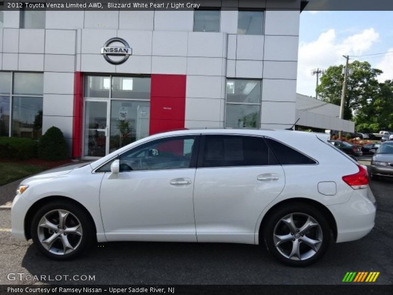 Blizzard White Pearl / Light Gray 2012 Toyota Venza Limited AWD