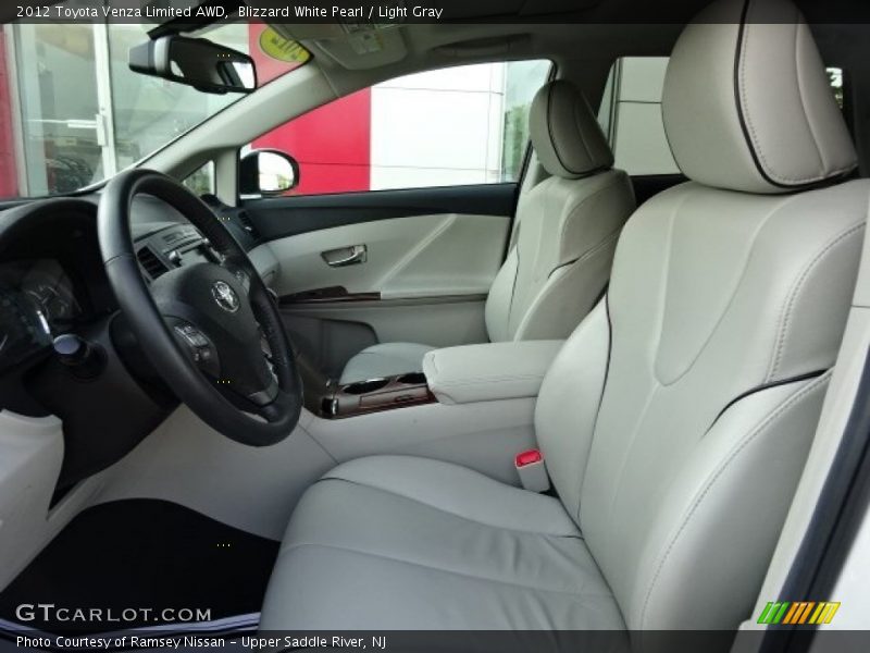 Blizzard White Pearl / Light Gray 2012 Toyota Venza Limited AWD