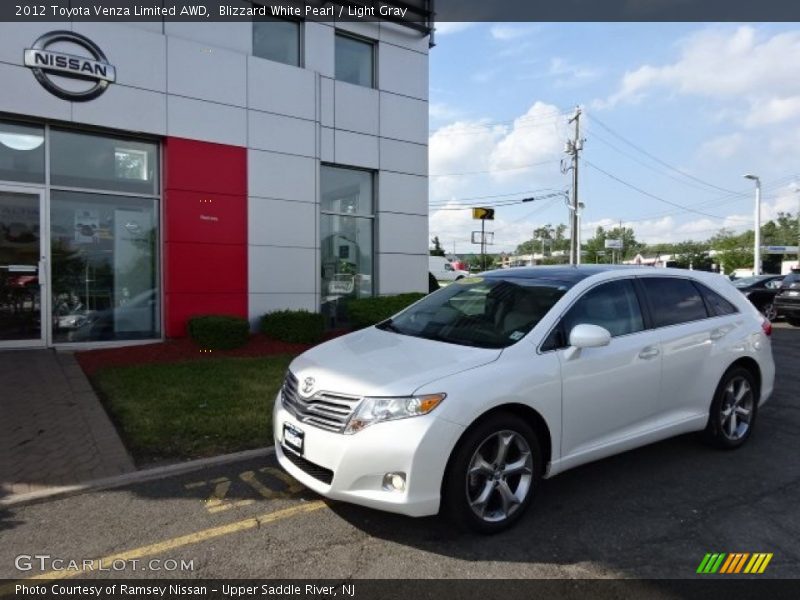 Blizzard White Pearl / Light Gray 2012 Toyota Venza Limited AWD