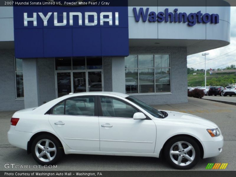 Powder White Pearl / Gray 2007 Hyundai Sonata Limited V6