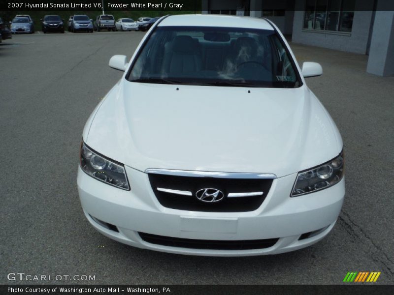 Powder White Pearl / Gray 2007 Hyundai Sonata Limited V6