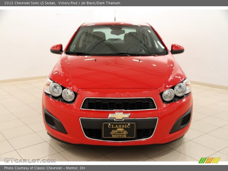 Victory Red / Jet Black/Dark Titanium 2013 Chevrolet Sonic LS Sedan