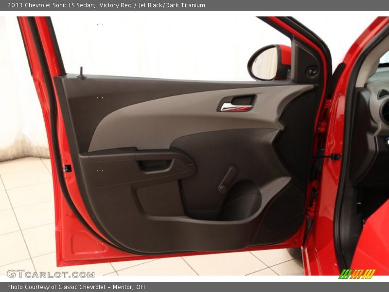 Victory Red / Jet Black/Dark Titanium 2013 Chevrolet Sonic LS Sedan