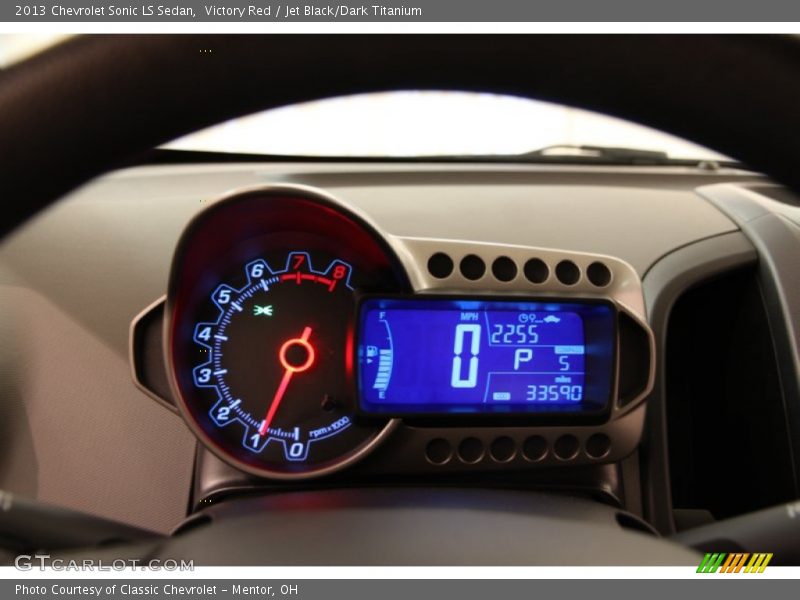 Victory Red / Jet Black/Dark Titanium 2013 Chevrolet Sonic LS Sedan