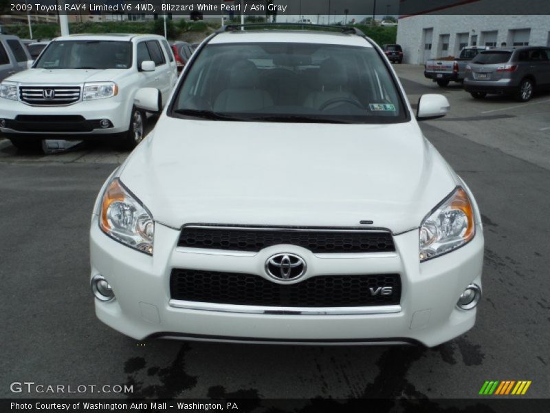 Blizzard White Pearl / Ash Gray 2009 Toyota RAV4 Limited V6 4WD