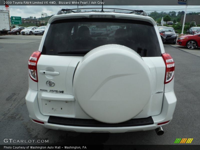 Blizzard White Pearl / Ash Gray 2009 Toyota RAV4 Limited V6 4WD