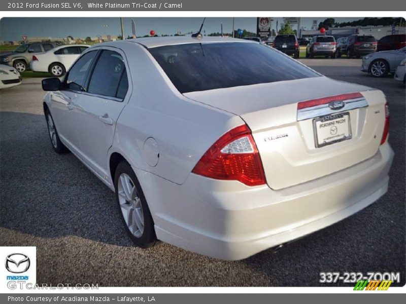 White Platinum Tri-Coat / Camel 2012 Ford Fusion SEL V6