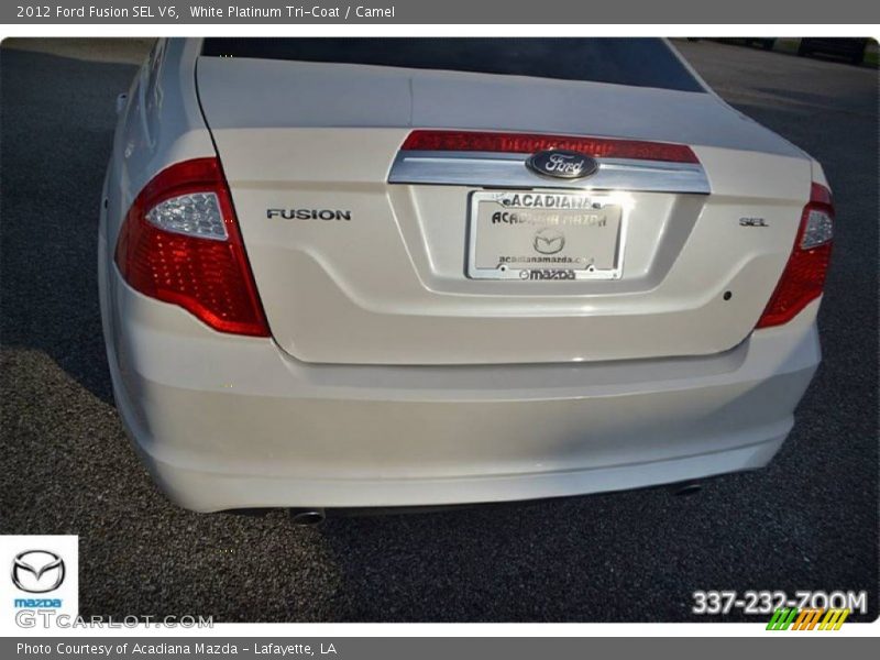 White Platinum Tri-Coat / Camel 2012 Ford Fusion SEL V6