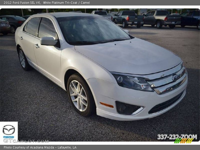 White Platinum Tri-Coat / Camel 2012 Ford Fusion SEL V6