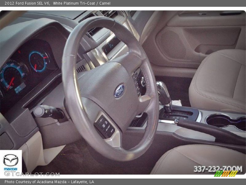 White Platinum Tri-Coat / Camel 2012 Ford Fusion SEL V6