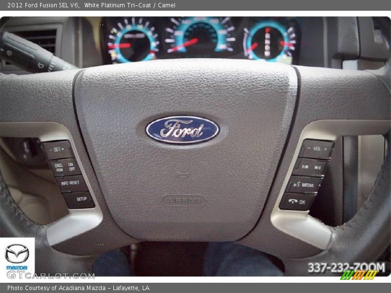 White Platinum Tri-Coat / Camel 2012 Ford Fusion SEL V6