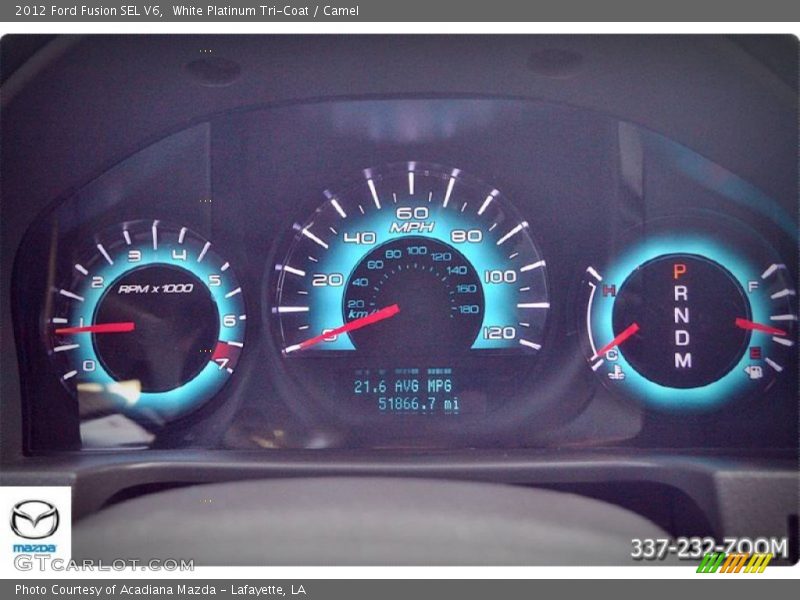 White Platinum Tri-Coat / Camel 2012 Ford Fusion SEL V6