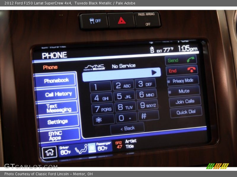 Tuxedo Black Metallic / Pale Adobe 2012 Ford F150 Lariat SuperCrew 4x4
