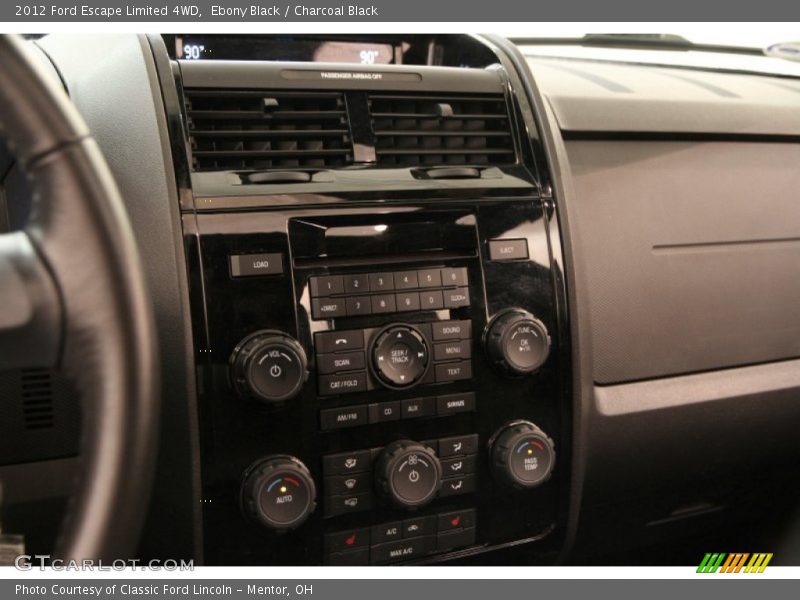 Ebony Black / Charcoal Black 2012 Ford Escape Limited 4WD