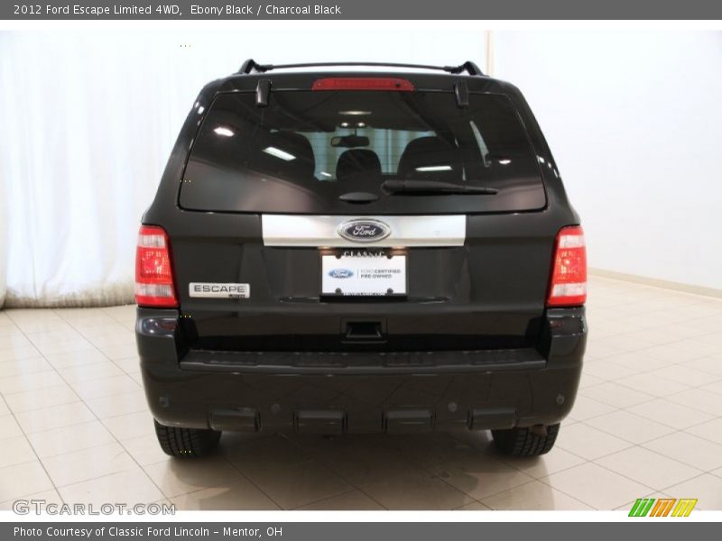 Ebony Black / Charcoal Black 2012 Ford Escape Limited 4WD