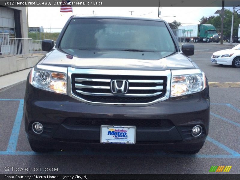 Dark Amber Metallic / Beige 2012 Honda Pilot EX 4WD