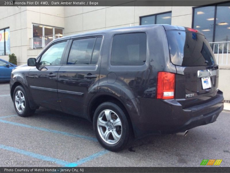 Dark Amber Metallic / Beige 2012 Honda Pilot EX 4WD
