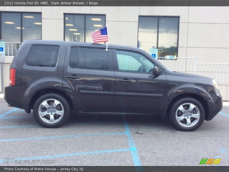 Dark Amber Metallic / Beige 2012 Honda Pilot EX 4WD