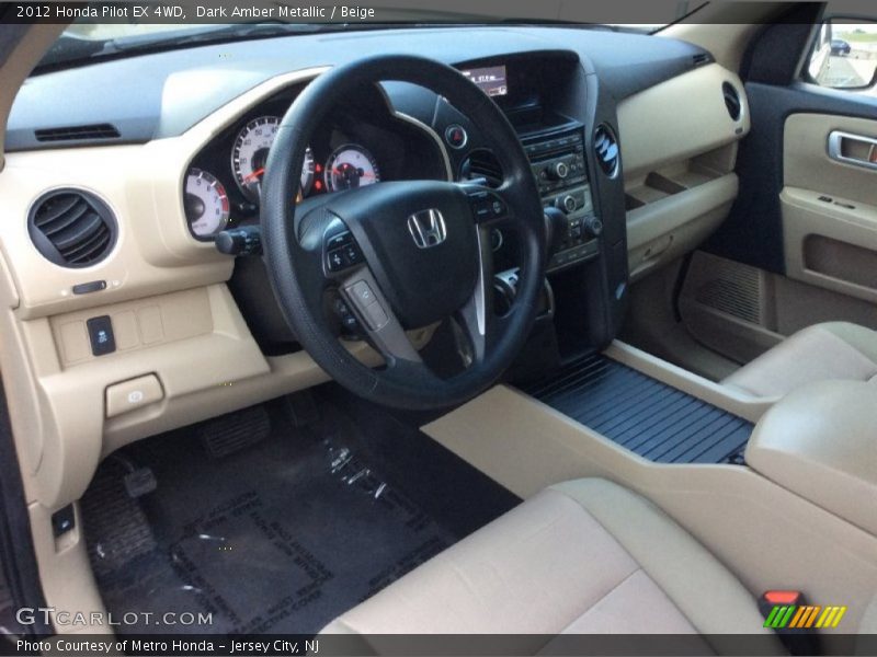 Dark Amber Metallic / Beige 2012 Honda Pilot EX 4WD