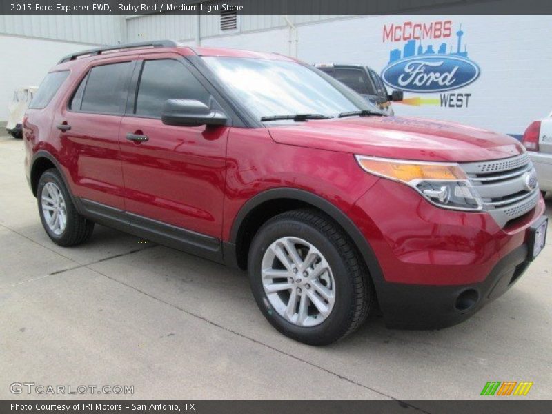 Ruby Red / Medium Light Stone 2015 Ford Explorer FWD