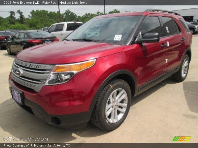 Ruby Red / Medium Light Stone 2015 Ford Explorer FWD