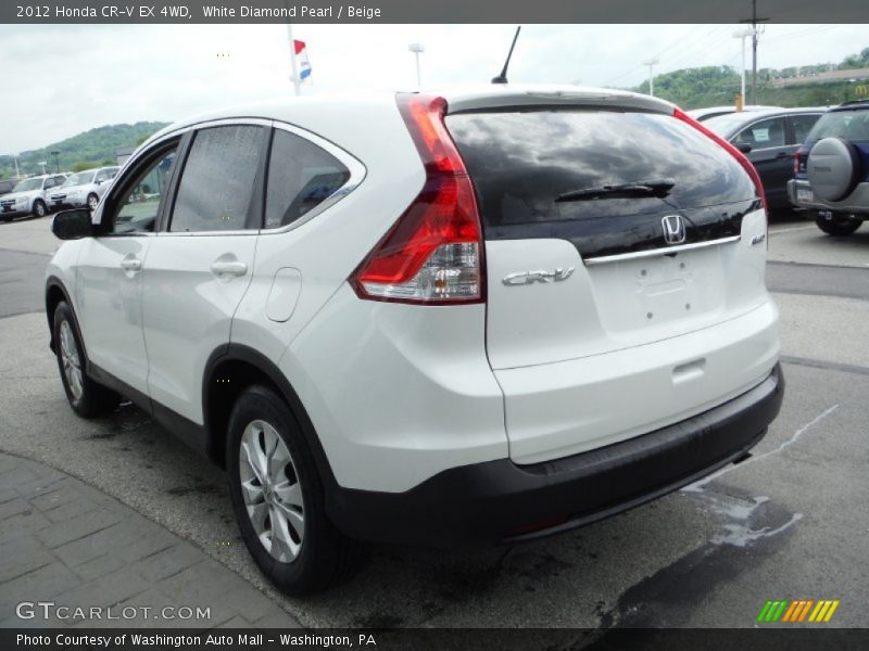 White Diamond Pearl / Beige 2012 Honda CR-V EX 4WD