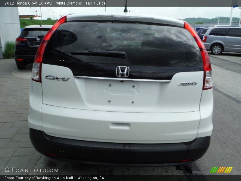 White Diamond Pearl / Beige 2012 Honda CR-V EX 4WD