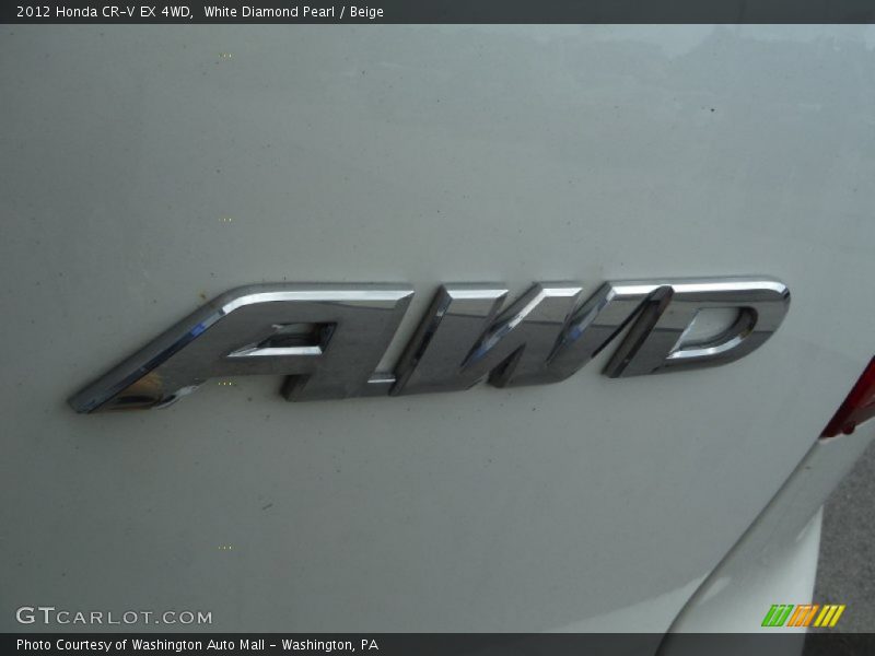 White Diamond Pearl / Beige 2012 Honda CR-V EX 4WD