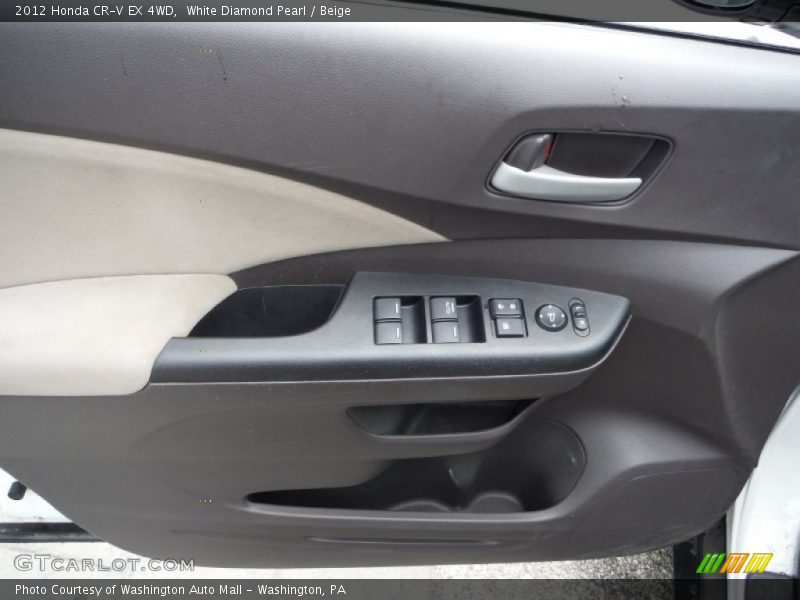 White Diamond Pearl / Beige 2012 Honda CR-V EX 4WD