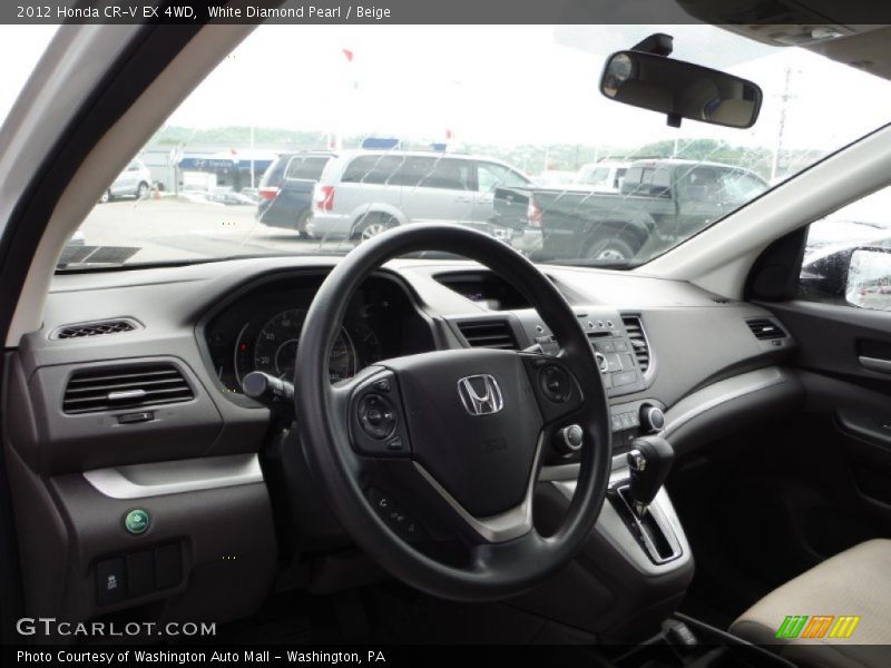 White Diamond Pearl / Beige 2012 Honda CR-V EX 4WD