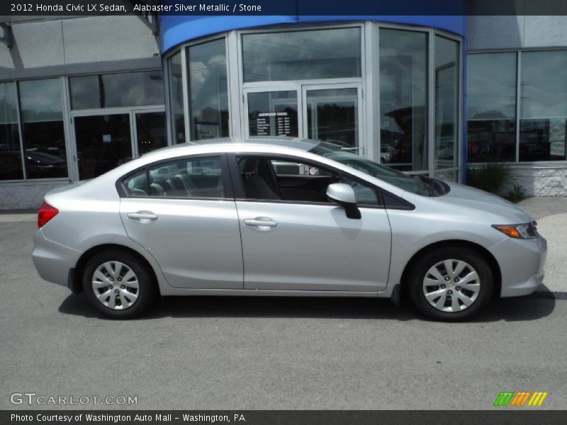 Alabaster Silver Metallic / Stone 2012 Honda Civic LX Sedan