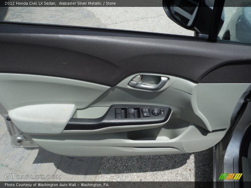 Alabaster Silver Metallic / Stone 2012 Honda Civic LX Sedan