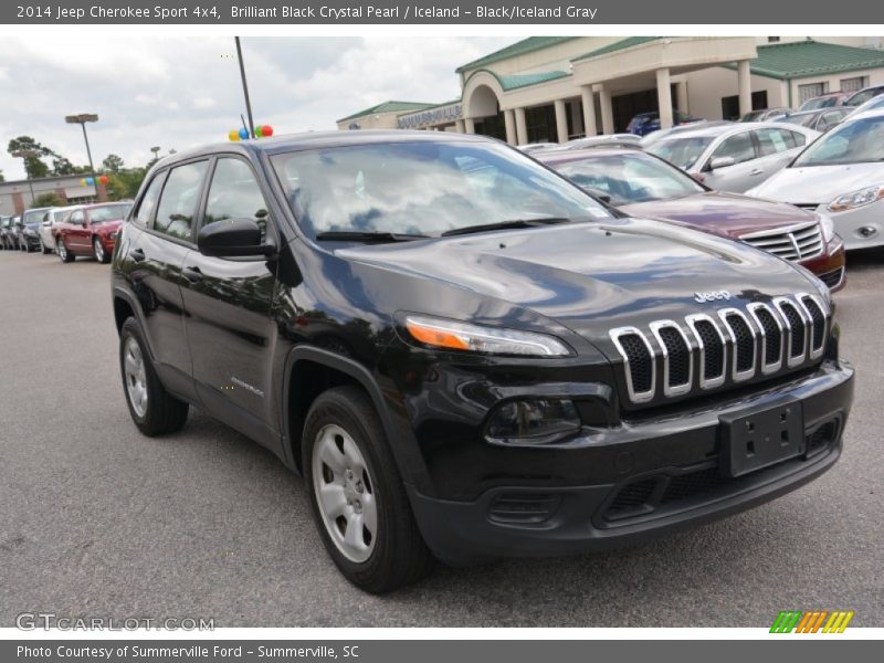 Brilliant Black Crystal Pearl / Iceland - Black/Iceland Gray 2014 Jeep Cherokee Sport 4x4