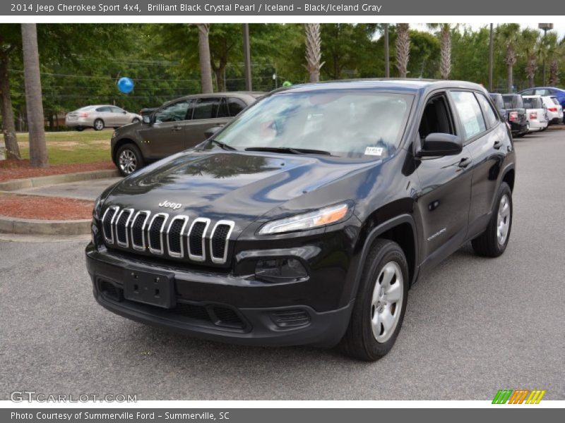 Brilliant Black Crystal Pearl / Iceland - Black/Iceland Gray 2014 Jeep Cherokee Sport 4x4