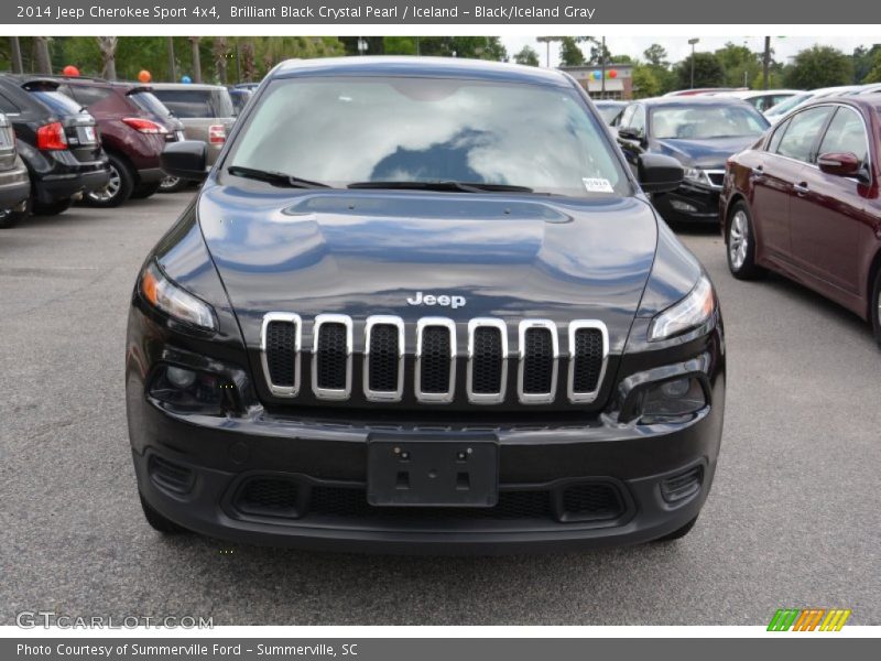 Brilliant Black Crystal Pearl / Iceland - Black/Iceland Gray 2014 Jeep Cherokee Sport 4x4