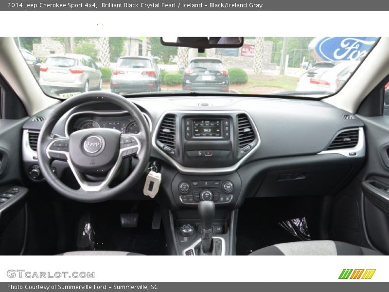 Brilliant Black Crystal Pearl / Iceland - Black/Iceland Gray 2014 Jeep Cherokee Sport 4x4