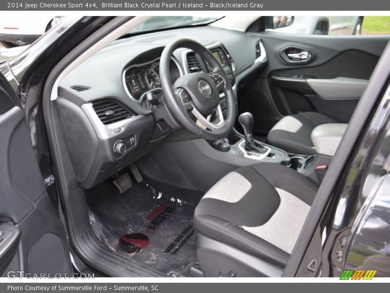 Brilliant Black Crystal Pearl / Iceland - Black/Iceland Gray 2014 Jeep Cherokee Sport 4x4