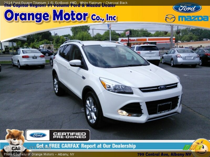 White Platinum / Charcoal Black 2014 Ford Escape Titanium 1.6L EcoBoost 4WD
