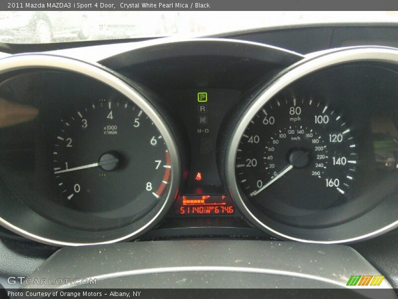 Crystal White Pearl Mica / Black 2011 Mazda MAZDA3 i Sport 4 Door