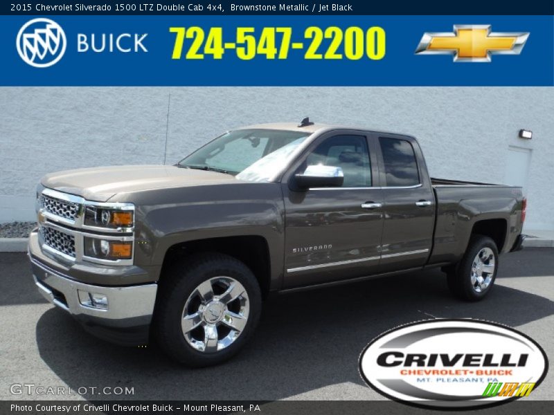 Brownstone Metallic / Jet Black 2015 Chevrolet Silverado 1500 LTZ Double Cab 4x4