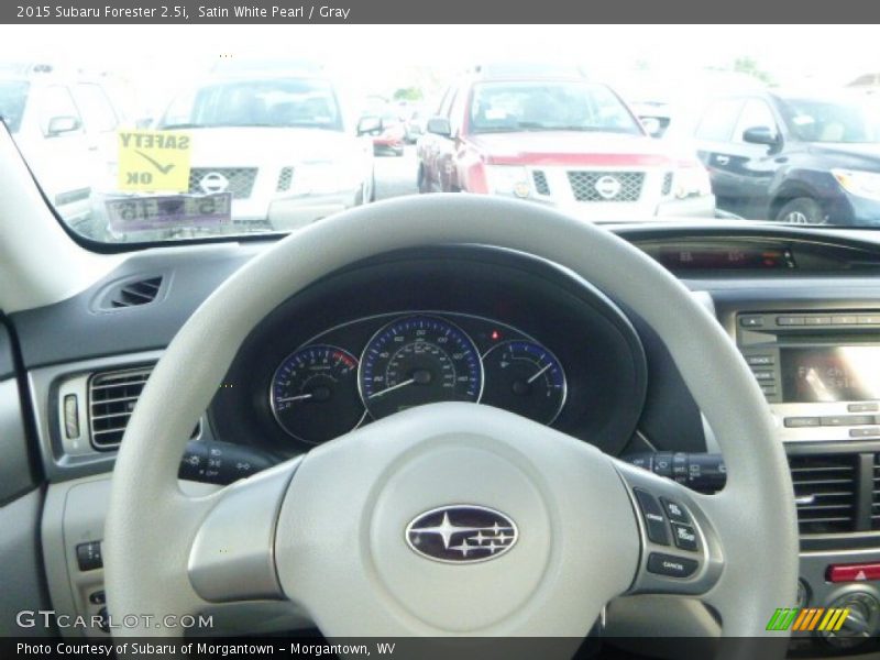 Satin White Pearl / Gray 2015 Subaru Forester 2.5i