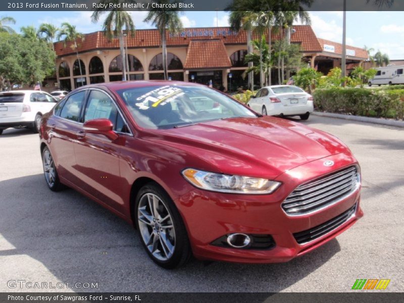 Ruby Red Metallic / Charcoal Black 2013 Ford Fusion Titanium