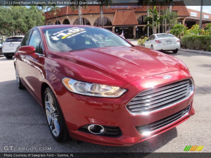 Ruby Red Metallic / Charcoal Black 2013 Ford Fusion Titanium