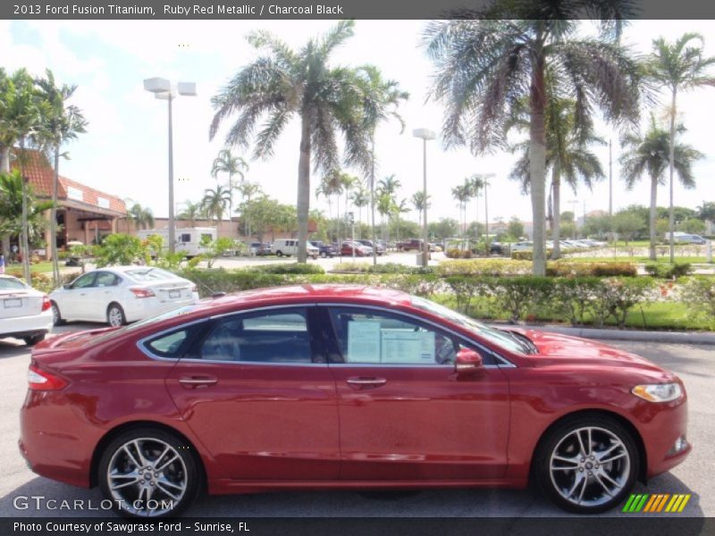 Ruby Red Metallic / Charcoal Black 2013 Ford Fusion Titanium