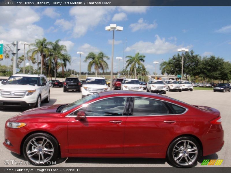 Ruby Red Metallic / Charcoal Black 2013 Ford Fusion Titanium