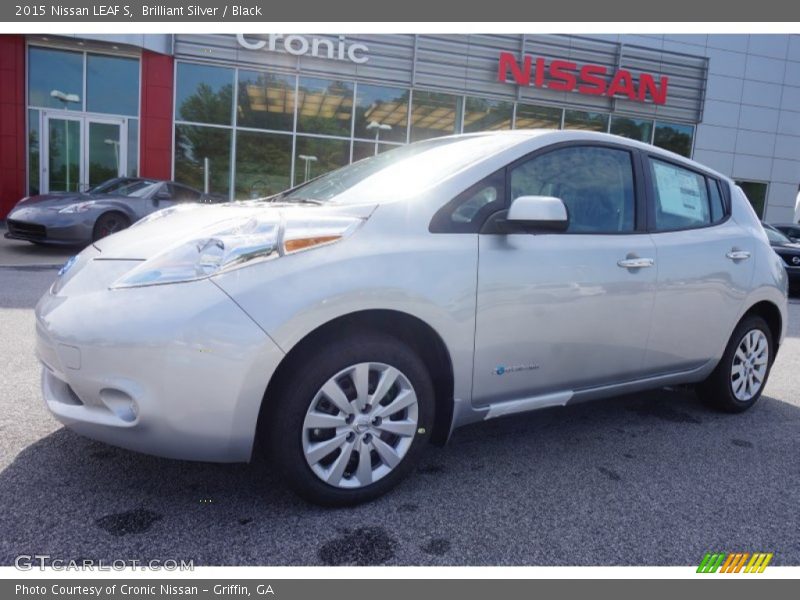 Brilliant Silver / Black 2015 Nissan LEAF S